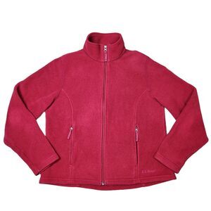Vtg LL Bean Fleece Sweater Womens M Zip Embroided Outdoors Utility Urban Hiking‎